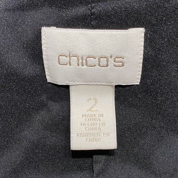 Chicos Velvet Jacket Women’s L (2) Paisley Floral Open Front Blazer Blue Purple - Picture 8 of 11